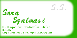 sara szalmasi business card